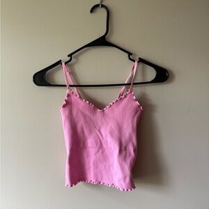 Altar'd State Pink Fitted Crop Camisole Top